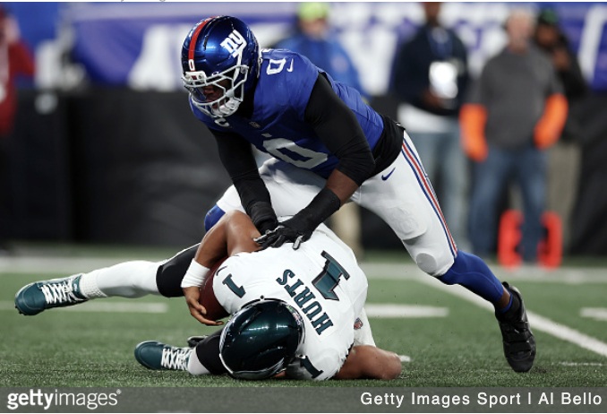 Eagles Jalen Hurts vs. Giants Week 6 getty