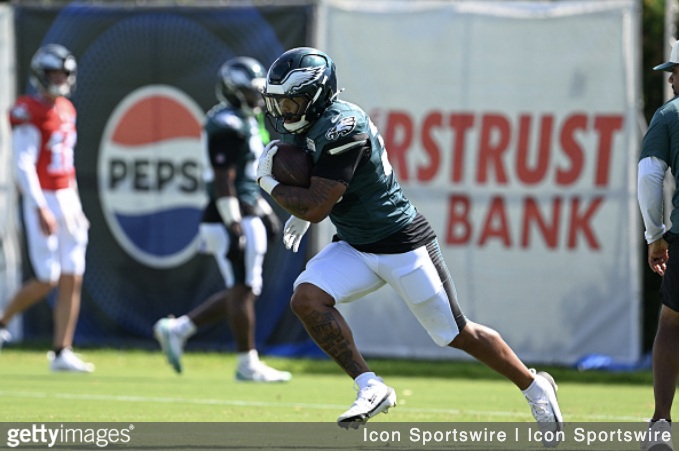 getty 2026 elijah mitchell eagles training camp